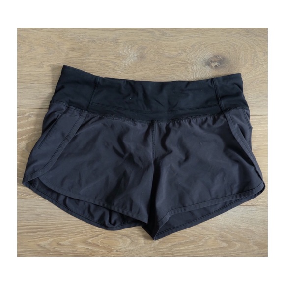 SOLD - Lululemon Black Athletic Speed-Up Shorts - Picture 3 of 3
